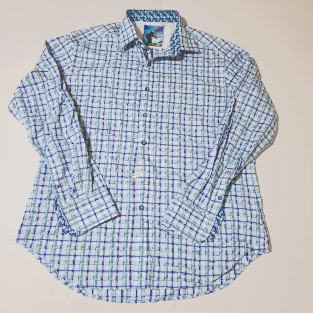 Robert graham flip cuff mens button up dress shirt.